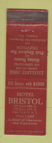 Matchbook Cover - Hotel Bristol New York City