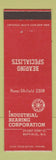 Matchbook Cover - Industrial Bearing Corp Buffalo NY