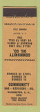 Matchbook Cover - Community oil gas Washington Court House OH