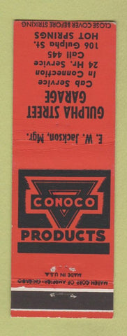 Matchbook Cover - Gulpha Street Garage Hot Springs AR Conoco oil gas