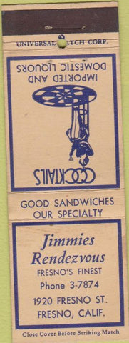 Matchbook Cover - Jimmies Rendezvous Fresno CA