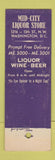 Matchbook Cover - Mid City Liquor Store Washington DC SAMPLE feature