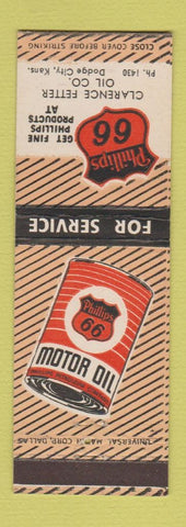Matchbook Cover - Phillips 66 oil gas Clarence Fetter Dodge City IA