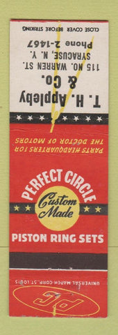 Matchbook Cover - Perfect Circle Piston Rings TH Appleby Syracuse NY
