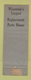 Matchbook Cover - Winnebago Auto Replacement parts Milwaukee WI Indian WORN