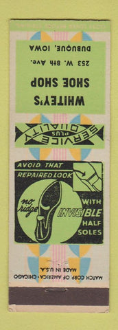 Matchbook Cover - Whitey's Shoe Shop Dubuque IA