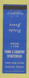 Matchbook Cover - Town & Country Sportswear Frieda Jones Dallas TX