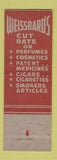 Matchbook Cover - Weissbard Cigars Drugs Newark NJ