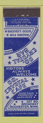Matchbook Cover - South Crystal Cafe Rochester MN