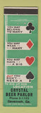 Matchbook Cover - Crystal Beer Parlor Savannah GA
