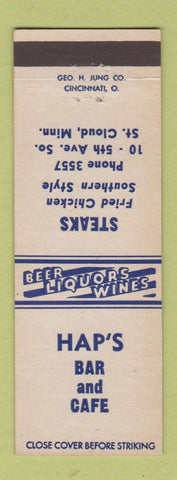 Matchbook Cover - Hap's Bar and Cafe St Cloud MN