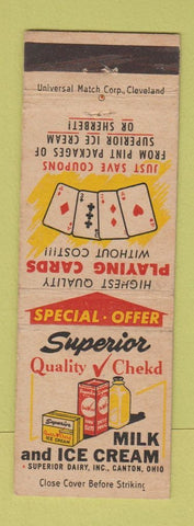 Matchbook Cover - Superior Milk Ice Cream Dairy Canton OH WEAR