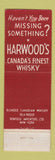 Matchbook Cover - House of Harwood Canada Whisky