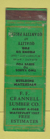 Matchbook Cover - FF Crannell Lumber Albany NY Federal WORN
