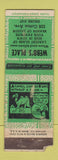 Matchbook Cover - Webb's Place ADVANCE POOR STRIKER