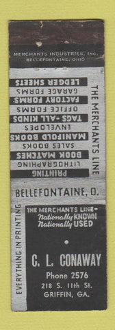 Matchbook Cover - CL Conway Printing Griffin GA MERCHANTS WEAR