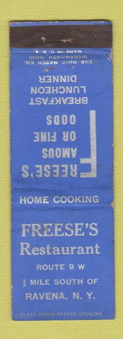 Matchbook Cover - Freese's Restaurant Ravena NY WEAR