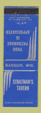 Matchbook Cover - Stratman's Tavern Bangor WI