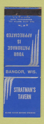 Matchbook Cover - Stratman's Tavern Bangor WI