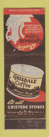 Matchbook Cover - Grisdale Coffee Grocery Stores WEAR