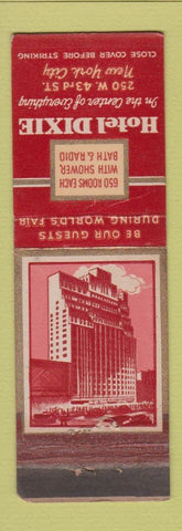 Matchbook Cover - Hotel Dixie New York City WORN