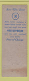Matchbook Cover - Shapiro Jewelery Newburgh Albany NY