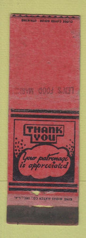 Matchbook Cover - King Midas Len's Food Market STAMPED WORN