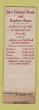 Matchbook Cover - Mizpah Restaurant Syracuse NY WORN