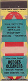 Matchbook Cover - Hodges Cleaners New London TX