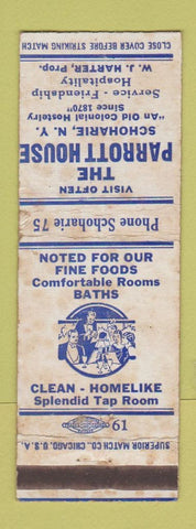Matchbook Cover - Parrott House Schoharie NY WORN