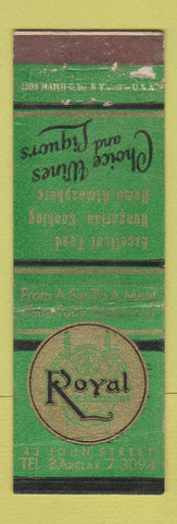 Matchbook Cover - Royal Restaurant New York City? WORN
