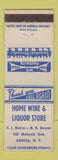 Matchbook Cover - Home Wine Liquor Store Scotia NY