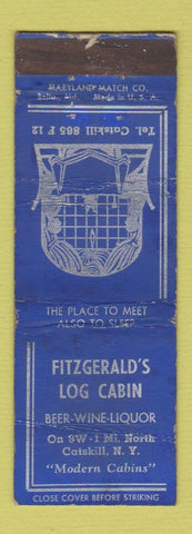 Matchbook Cover - Fitzgerald's Log Cabin Catskill NY WORN