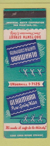 Matchbook Cover - Alhambra Water Company San Francisco CA