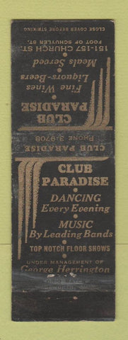 Matchbook Cover - Club Paradise WORN