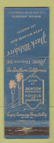 Matchbook Cover - Park Wilshire Hotel Los Angeles CA WORN