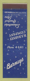 Matchbook Cover - Barneys HS Barney Company Store Schenectady NY