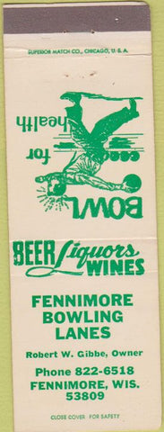 Matchbook Cover - Fennimore Bowling Fennimore WI
