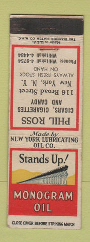 Matchbook Cover - Monogram Oil Phil Ross New York City