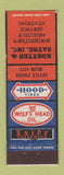 Matchbook Cover - Wolf's Head Oil Koetter gas Rochester NY Federal Hood Tires