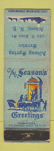 Matchbook Cover - Albany Spring Service Albany NY Christmas WORN