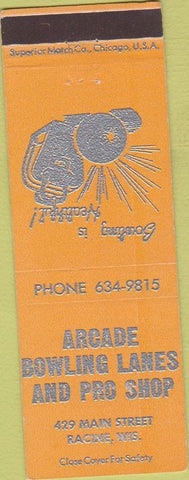 Matchbook Cover - Arcade Bowling Racine WI