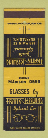 Matchbook Cover - Frank & Lesswing Optical Buffalo NY WEAR