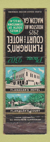 Matchbook Cover - Flanagan's Court and Hotel Macon GA WEAR