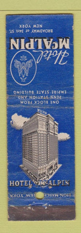 Matchbook Cover - Hotel McAlpin New York City WORN