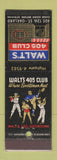 Matchbook Cover - Walt's 405 Club Oakland CA football boxing baseball