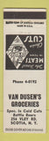 Matchbook Cover - Van Dusen's Grocery Scotia NY