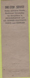 Matchbook Cover - Refrigerative Supply Seattle Spokane WA  Portland OR CREASE