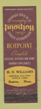 Matchbook Cover - Hotpoint Appliances MO Williams Boston MA