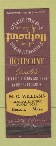 Matchbook Cover - Hotpoint Appliances MO Williams Boston MA